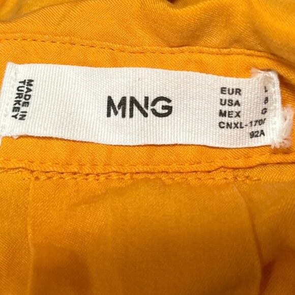 MNG Mango Coral Drop Short Sleeve Button Down Shirt Mini Shorts 2 Pc Set Size L - Picture 6 of 7